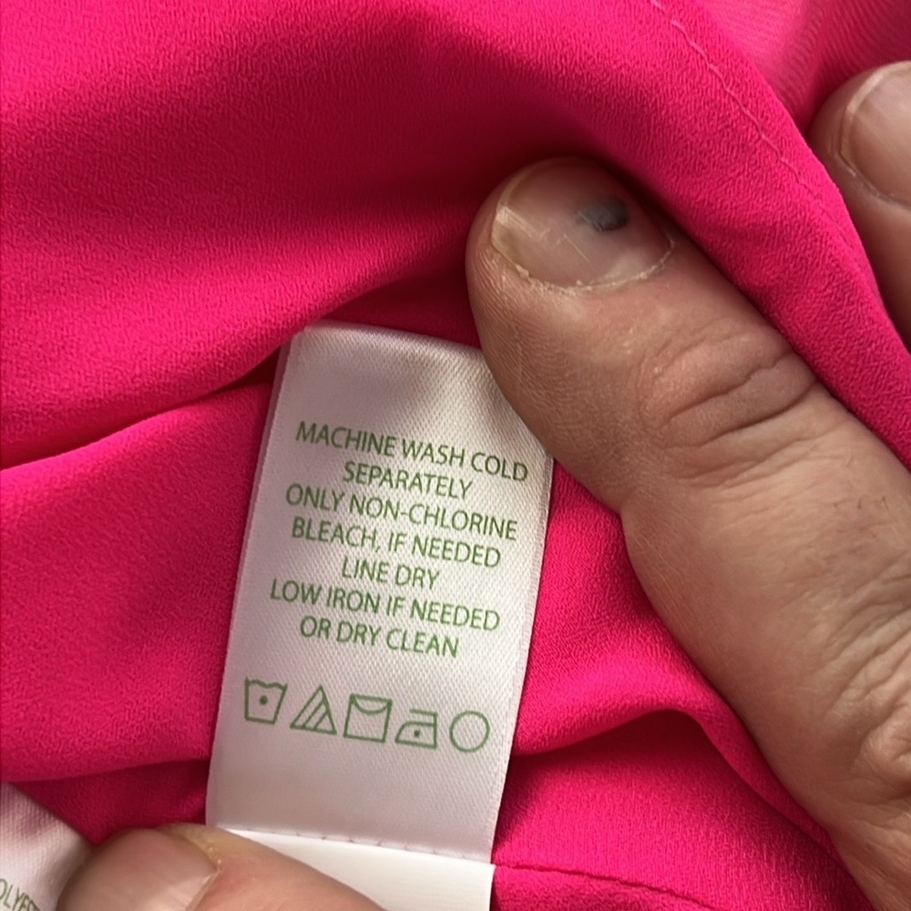 NWT Lilly Pulitzer Pink Palms Women's dressy blouse tank Top. Size 8 - Picture 7 of 10